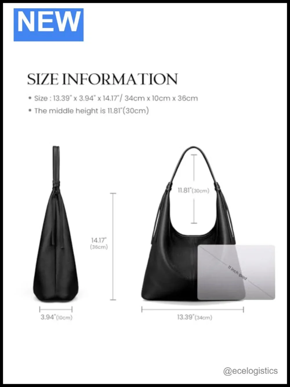 Genuine Leather Slouchy Hobo Bag with Tassel, Magnetic Closure, Lightweight Tote